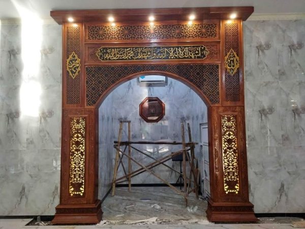 Mihrab Masjid Kaligrafi Ukiran Jati Mihrab Ukiran Kaligrafi Jati